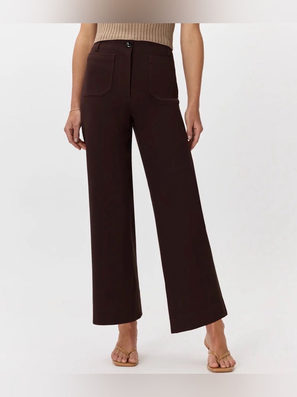 Quince Dark Brown Wide-Leg Pants